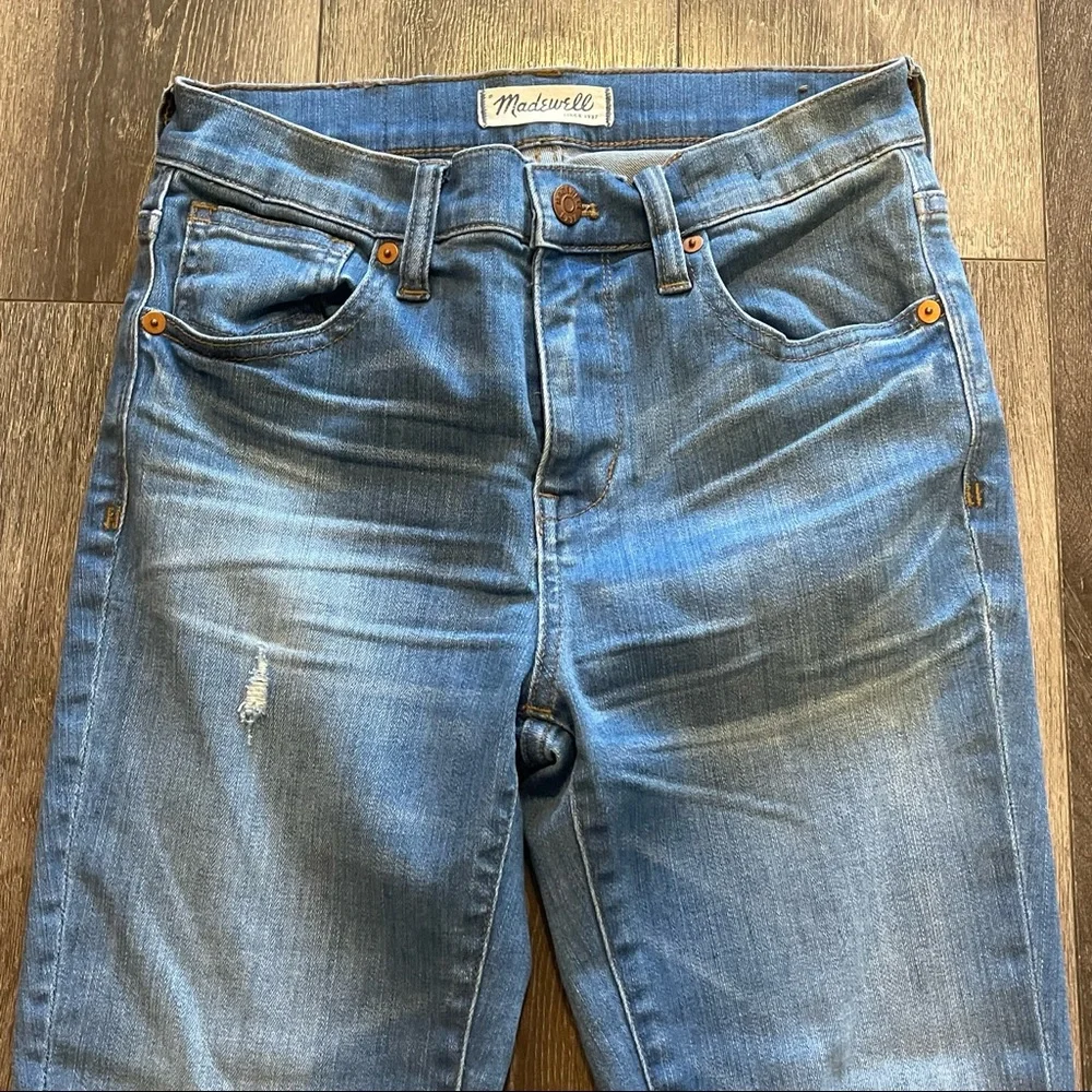 Madewell 9” High Riser Skinny Skinny Jeans Distressed - Size 25 - Picture 3 of 9